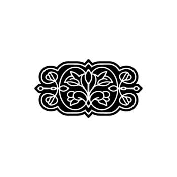 Intricate ornamental flourish with stylized floral elements and symmetrical symmetrical scrolling patterns isolated vector