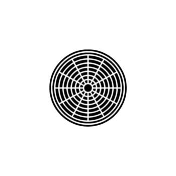 A minimalist circular geometric pattern with radiating lines and concentric circles vector