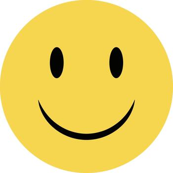 Simple Flat Design Smiling Face Expression Emoticon Illustration Graphic Element vector