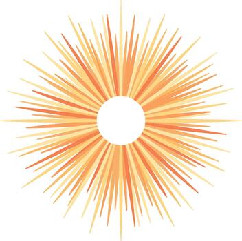 Abstract Geometric Radial Burst Element Design with Orange and Yellow Gradient vector