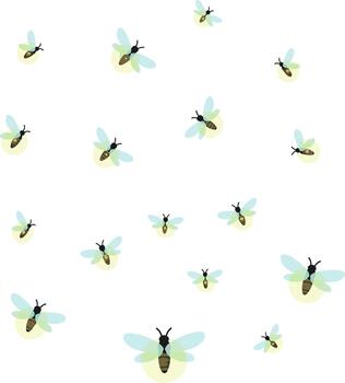 Simple Flat Firefly Seamless Pattern for Textile, Wrapping, and Background vector