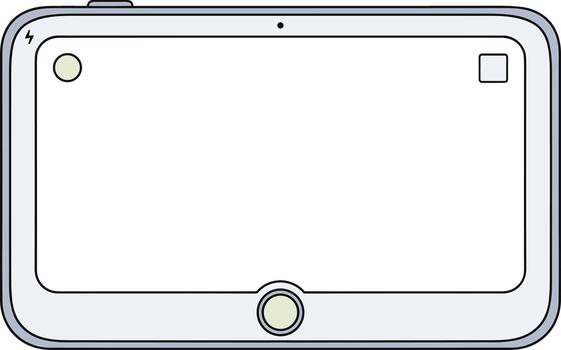 Simple Line Art Tablet Device for Presentation and Communication Technology vector