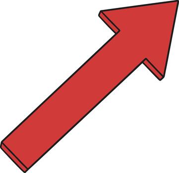 sencillo dibujos animados estilo hacia arriba señalando rojo flecha diseño elemento vector