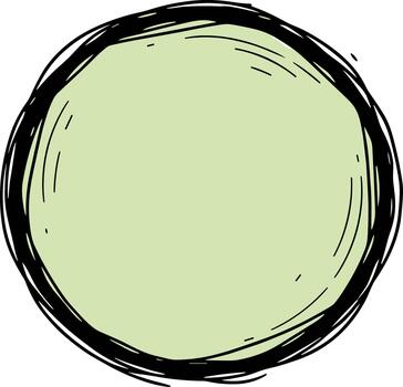 Simple Handdrawn Circle Shape with Black Outline Element Design Icon vector