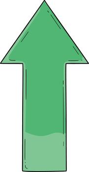 Handdrawn Green Arrow Direction Pointer Sign Upward Navigation Element vector