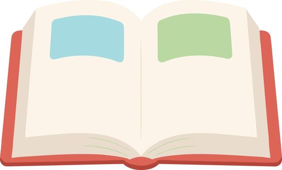 Simple Flat Open Book With Blank Pages and Colorful Notes Icon vector