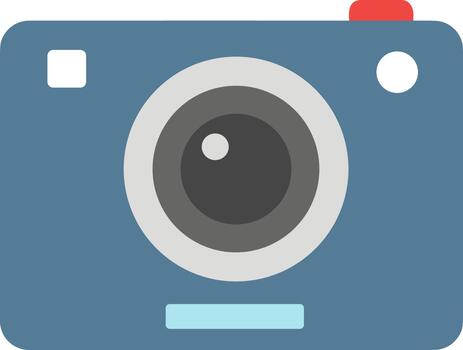 Flat Design Simple Style Camera Lens Device Minimalist Technology Icon vector
