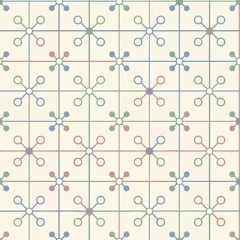 Seamless Retro Geometric Pattern with Cross and Circle Motifs vector