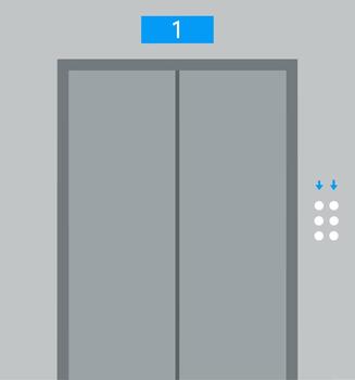 Flat Style Building Elevator with Floor Number Indicator Illustration vector