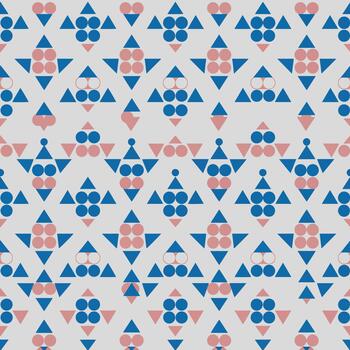 Abstract Geometric Seamless Pattern with Triangles and Circles vector