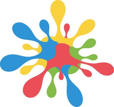 Modern Flat Style Colorful Paint Splash Abstract Design Graphic Element vector