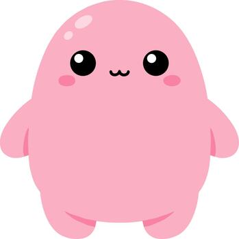 plano diseño linda rosado gota personaje con cara expresión ilustración vector