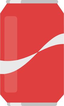 Flat Design Soft Drink Can Beverage Container with Wavy Stripe Shape vector