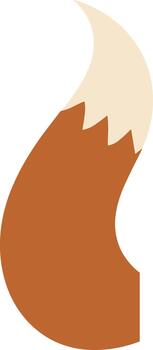 Minimalist Geometric Style Fox Tail Element Illustration in Soft Palette vector