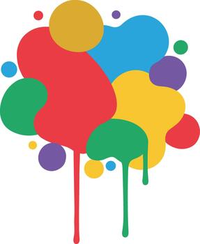 Modern Flat Style Colorful Abstract Blob Shape with Dripping Effect vector