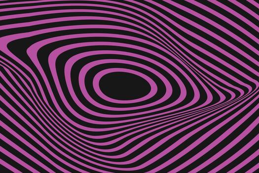 Abstract optical illusion with pink and black wavy lines creating a hypnotic effect vector