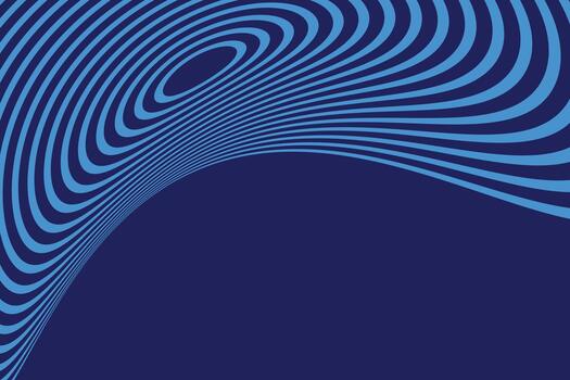 Abstract blue background with curved lines creating an optical illusion and depth effect vector