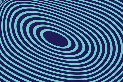 Abstract concentric oval pattern with alternating blue and cyan curved lines design vector