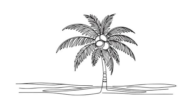 a palm tree with a coconut on it vector