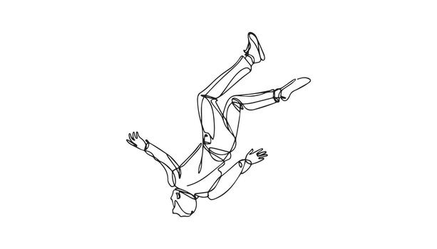 continuous line drawing of a man falling down vector