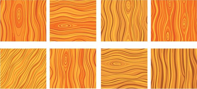 ocho distinto de madera grano patrones escaparate natural texturas y calentar tonos, ideal para diseño antecedentes y decorativo elementos vector