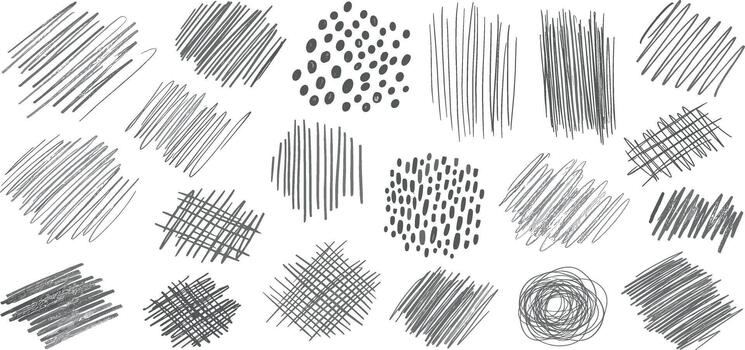 Abstract Hand-Drawn Scribble Textures and Doodle Patterns Set for Graphic Design Backgrounds and Art Projects vector