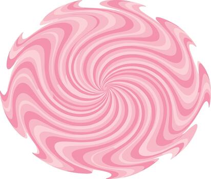 Abstract Swirl Pattern of Pink and White Colors - Geometric Optical Illusion Design vector