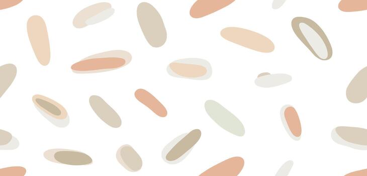 Abstract Minimalist Seamless Pattern with Rounded Shapes in Pastel Earth Tones vector