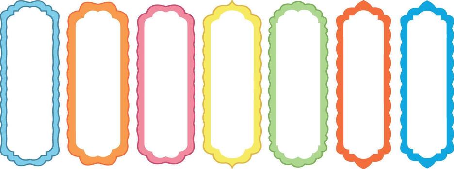 Collection of decorative, colorful, and ornate blank frames for design projects vector