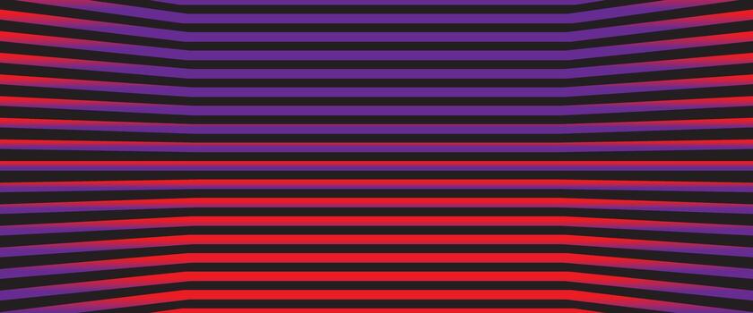 Dynamic purple and red horizontal stripes digital abstract background with perspective effect vector