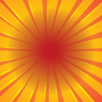 Abstract background with retro sun rays effect in yellow and orange vector