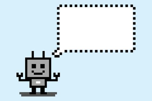 Cartoon robotics robot background feedback comment decoration ai 8bit. vector