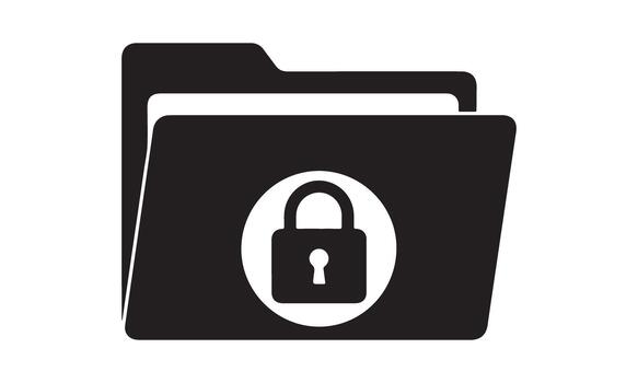 Secure Folder Icon Illustrating Data Protection and Privacy. vector