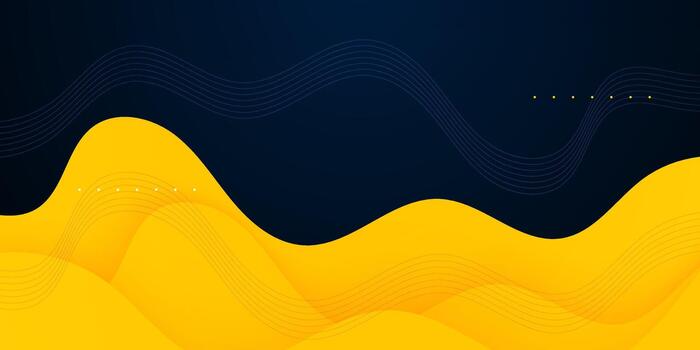 Abstract halftone wave background with blue and yellow color element pattern concept design. Trendy banner fluid background. vector