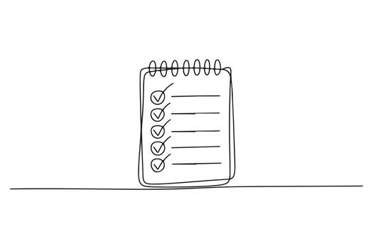 Elegant one line checklist symbol with minimal style vector