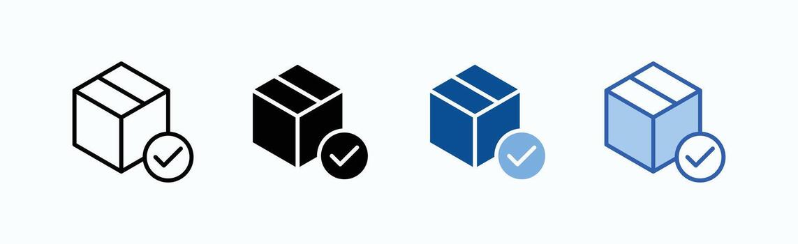 Box icon sheet multiple style vector