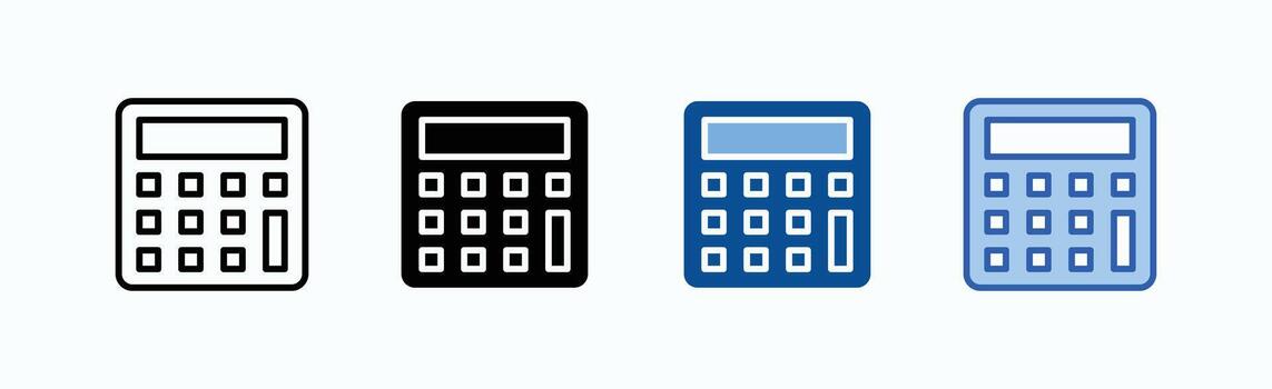 Calculator icon sheet multiple style vector