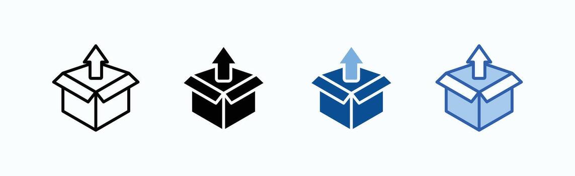 Unbox icon sheet multiple style vector