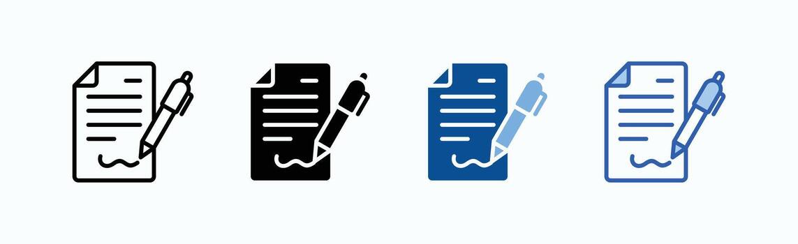 Signature icon sheet multiple style vector