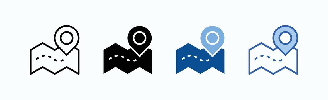 Map icon sheet multiple style vector