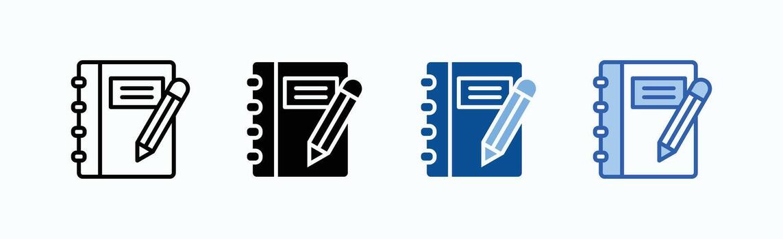 cuaderno icono sábana vector