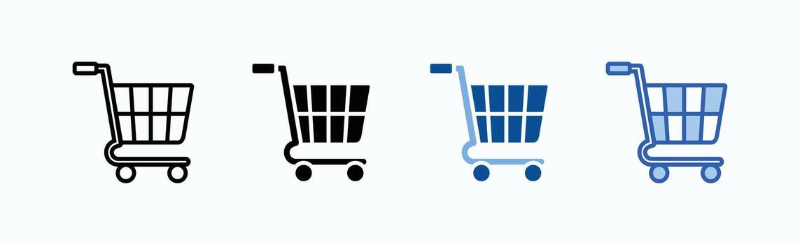 Cart icon sheet multiple style vector