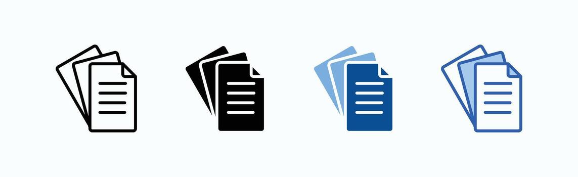 Paper icon sheet in multiple style vector