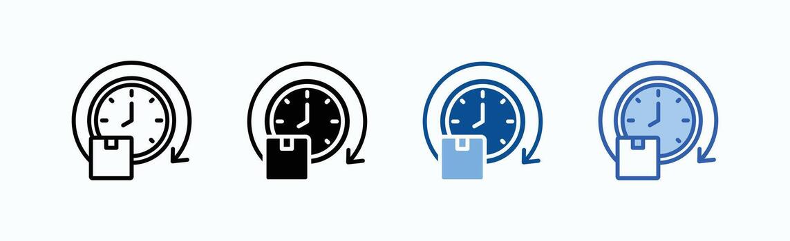 Time icon sheet multiple style vector