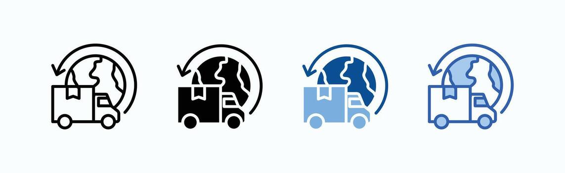 Logistics icon sheet multiple style vector