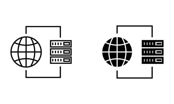 global Internet red y servidor conexión icono vector