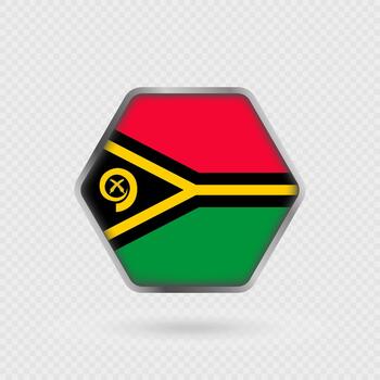 Vanuatu flag in a hexagon frame. vector