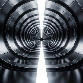 Step into the future with this stunning modern tunnel, perfect for technology, science fiction, or futuristic design projects needing a sleek, cutting-edge backdrop photo