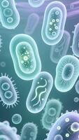 abstrakt lysande mikroorganismer sömlös slinga vertikal video