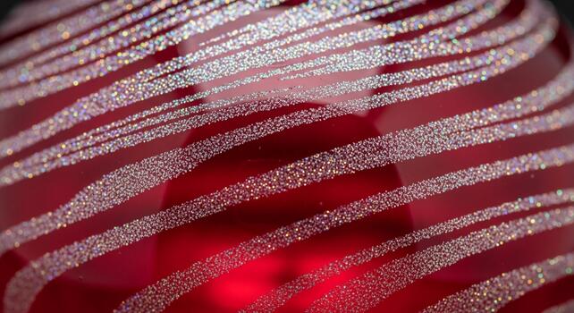 A close up of a red vase with a zebra pattern photo